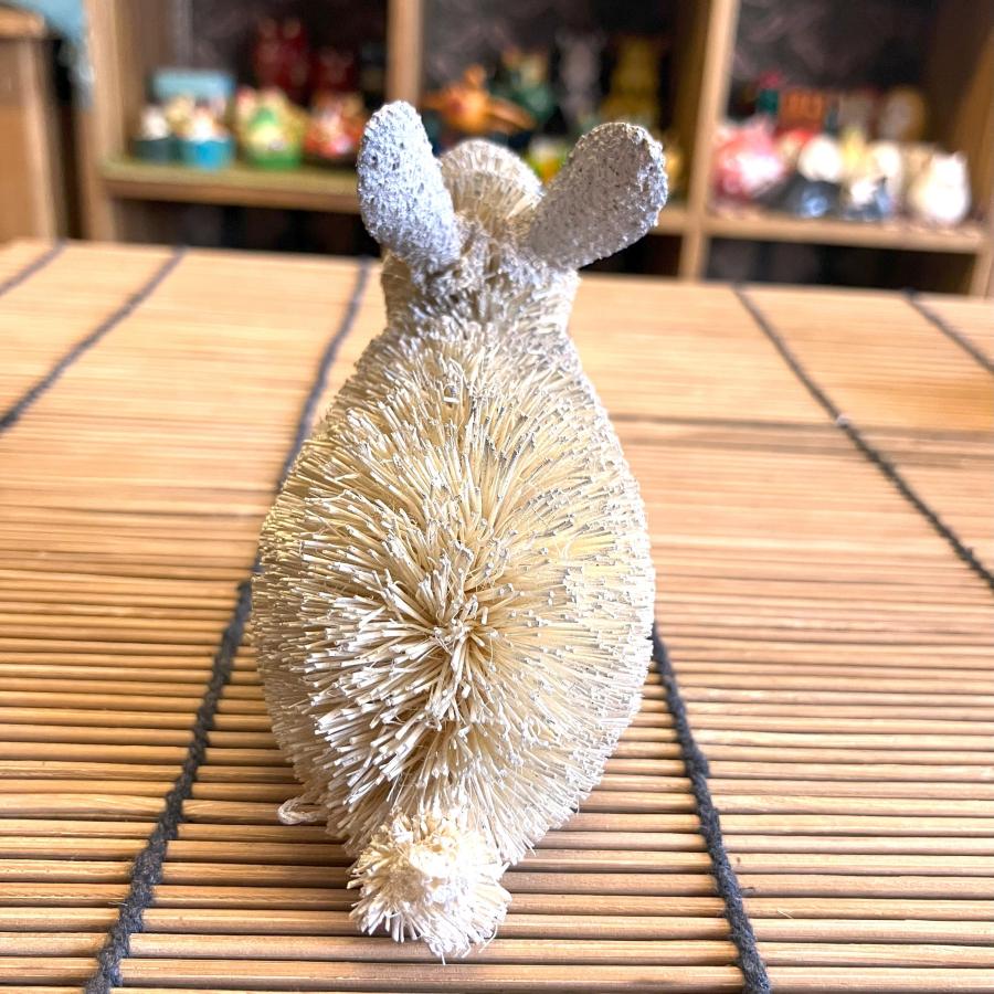 ウサギ 置物 うさぎ オブジェ ヤシ繊維 手作り お洒落 可愛い たわし