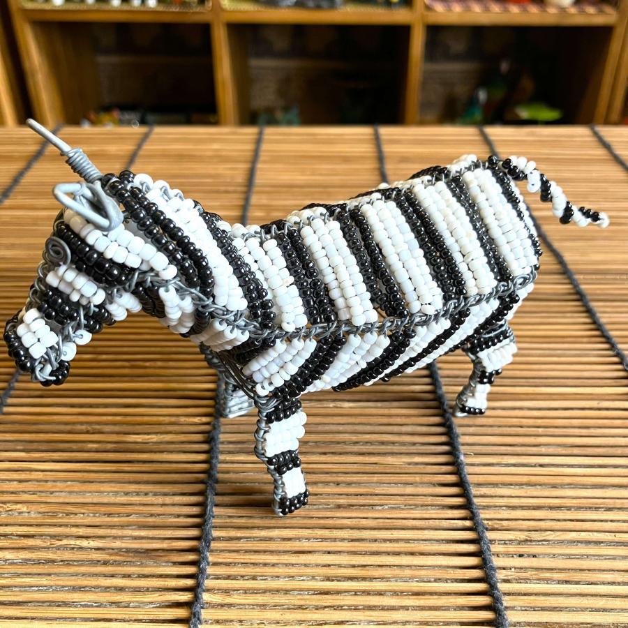 シマウマ 置物 オブジェ ケニア 手作り エスニック アニマル 手作り インテリア オブジェ ワイヤービーズアニマル |  | 10