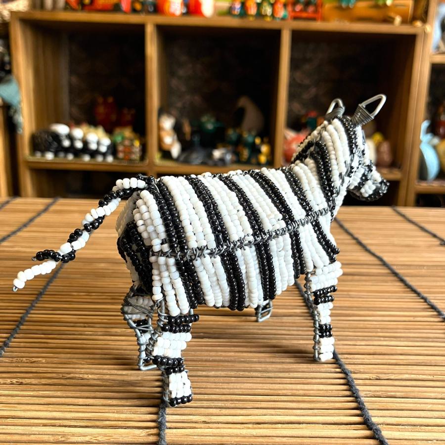 シマウマ 置物 オブジェ ケニア 手作り エスニック アニマル 手作り インテリア オブジェ ワイヤービーズアニマル |  | 03