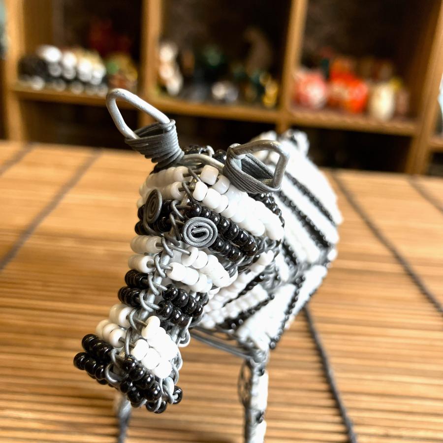 シマウマ 置物 オブジェ ケニア 手作り エスニック アニマル 手作り インテリア オブジェ ワイヤービーズアニマル |  | 08