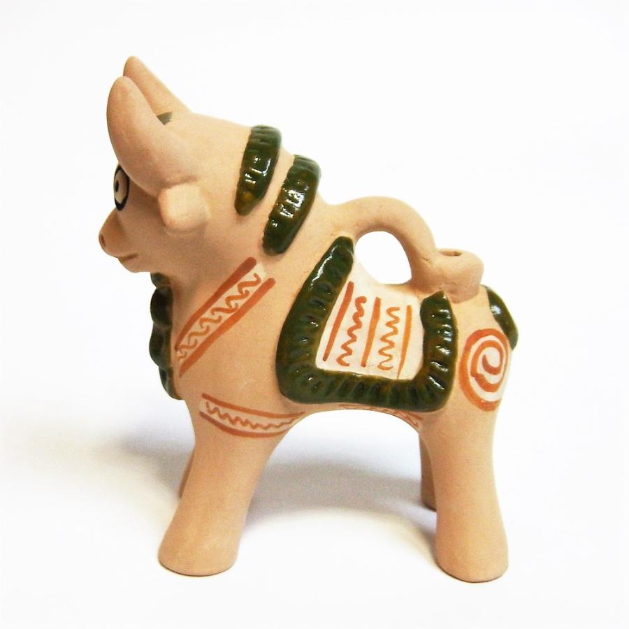 置物 エスニック オブジェ お守り トリト ペルー ウシ 素焼き