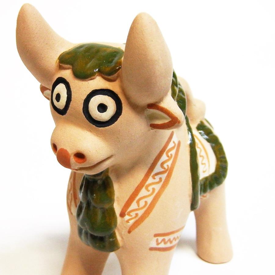 置物 エスニック オブジェ お守り トリト ペルー ウシ 素焼き