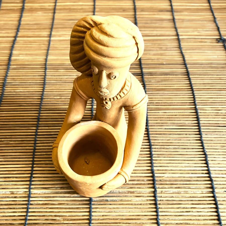 エスニック 置物 素焼き オブジェ ペン立て アジアン雑貨 インド 水汲み壺 インテリア 民族 |  | 11