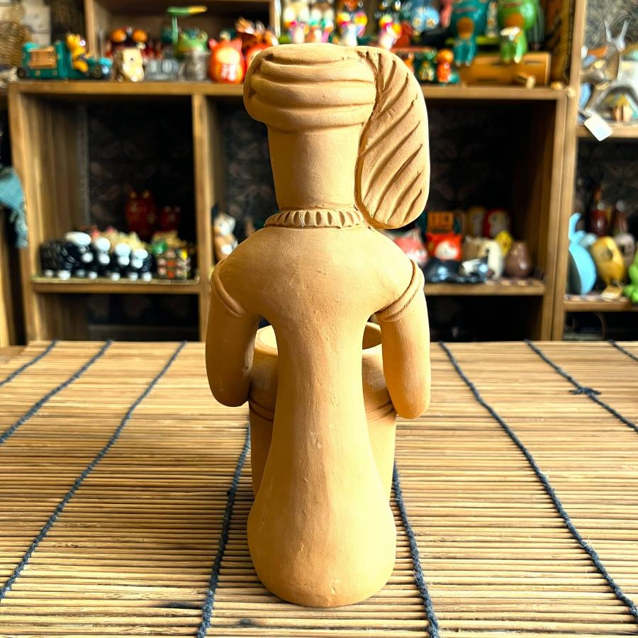 エスニック 置物 素焼き オブジェ ペン立て アジアン雑貨 インド 水汲み壺 インテリア 民族 |  | 04