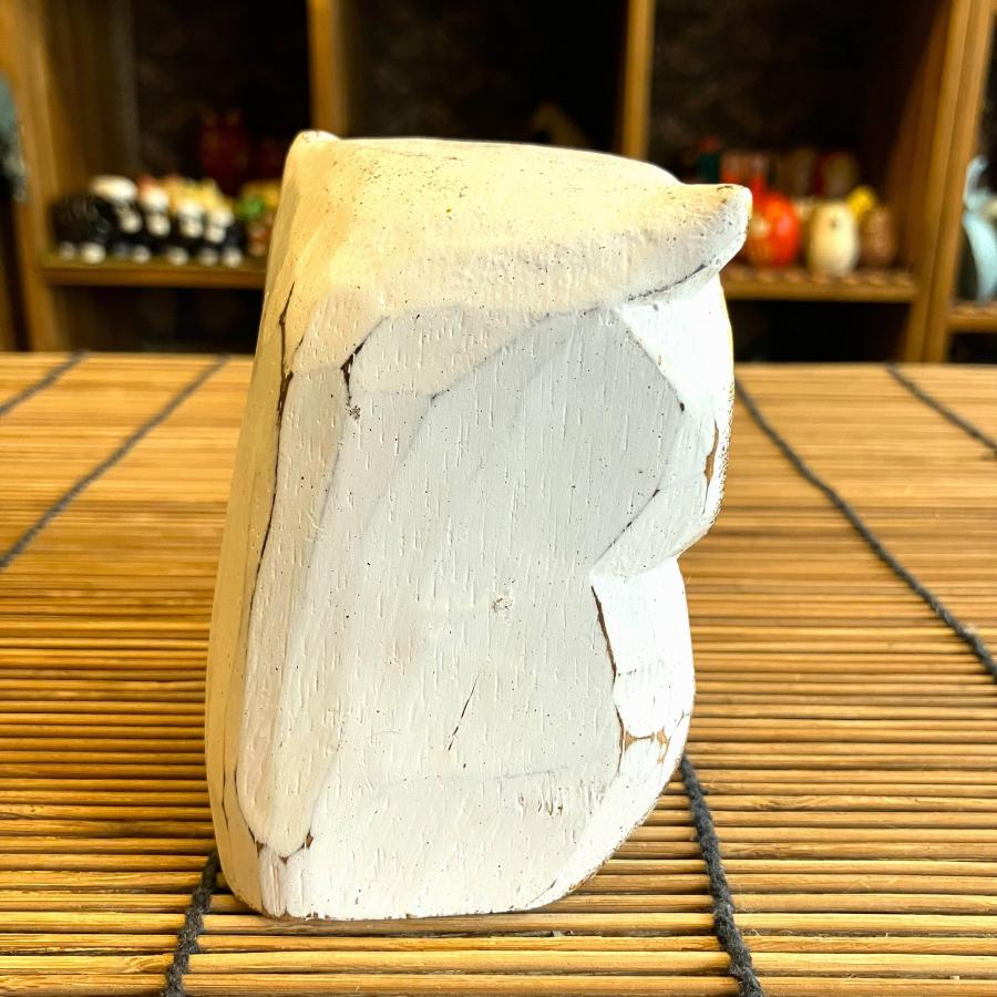 フクロウ ふくろう 梟 置物 可愛い ホワイト アジアン雑貨 木彫り 白ふくろう 縁起 木製 お洒落 ゴールド 綺麗 インテリア雑貨 |  | 05