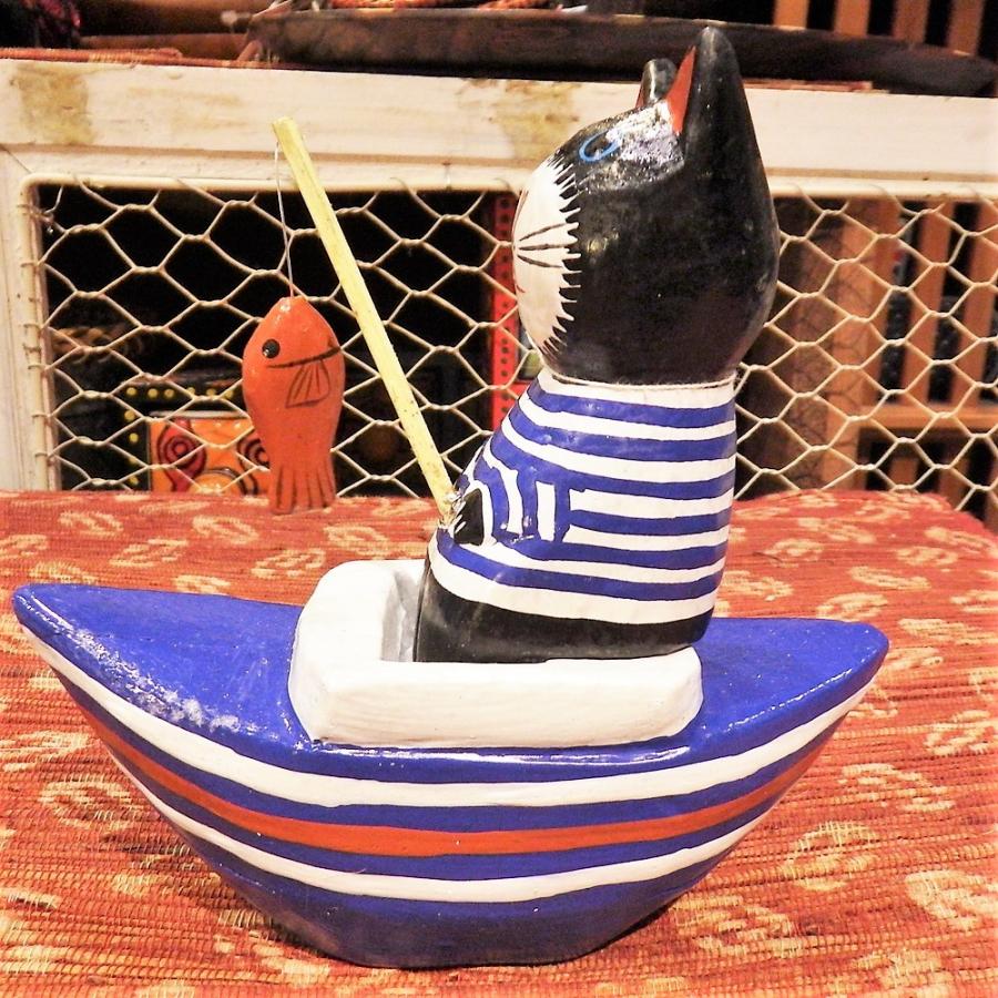 置物 マジェスティック アラビアンキャット 2体セット ネイビー