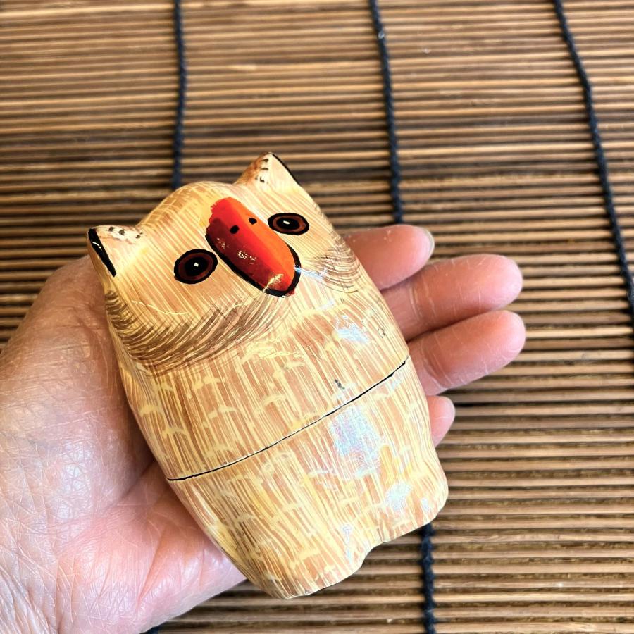 フクロウ 小物入れ 可愛い ブラウン BOX 立ちフクロウ ペーパーマッシュ アニマル インド 紙素材 アジアン インテリア |  | 13