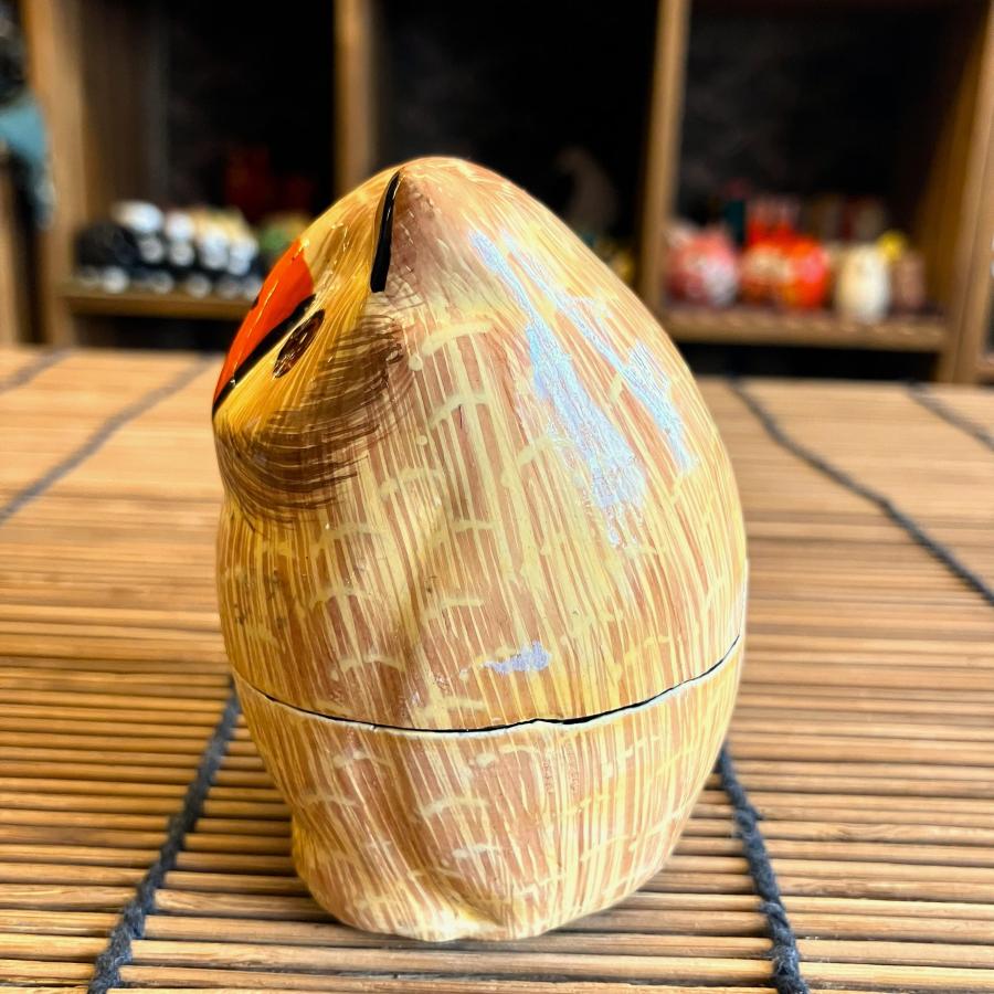 フクロウ 小物入れ 可愛い ブラウン BOX 立ちフクロウ ペーパーマッシュ アニマル インド 紙素材 アジアン インテリア |  | 02