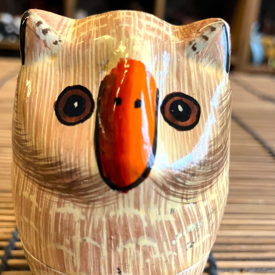 フクロウ 小物入れ 可愛い ブラウン BOX 立ちフクロウ ペーパーマッシュ アニマル インド 紙素材 アジアン インテリア |  | 08