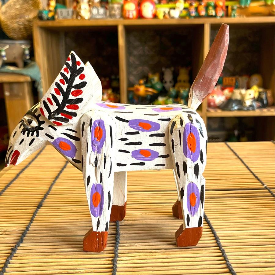 置物 動物 アニマル オブジェ 木製 手作り グァテマラアニマル ウサギ