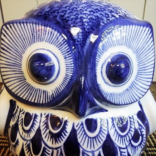フクロウ 貯金箱 ふくろう 陶器 梟 置物 オブジェ 大きいサイズ 藍色 染付 縁起 和風 和室 玄関 インテリア雑貨 |  | 08