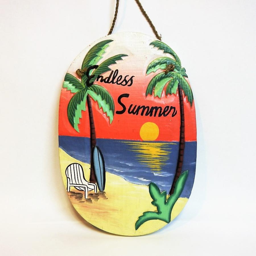 壁掛け 夏 膿 ビーチ サマーシーン 木製 お洒落 オブジェ サンセット | 