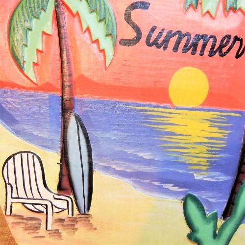 壁掛け 夏 膿 ビーチ サマーシーン 木製 お洒落 オブジェ サンセット |  | 04