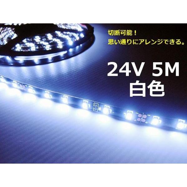24V LEDテープライト 5m 防水SMD 300連球 白色ホワイト｜tena-aira｜02