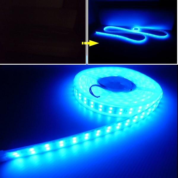 24V 船舶・漁船用 LEDテープライト カバー付 5m 青色ブルーLEDテープ
