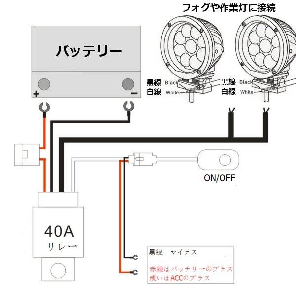 24vトラック・バス用/フォグランプ・作業灯用リレーハーネス/スイッチ
