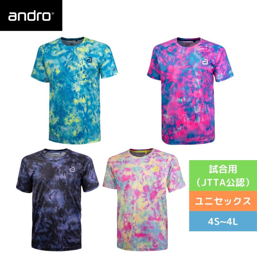 andro（アンドロ） 卓球 ウェア シャツ(ユニセックス), ユニフォーム バーシー 30-021210 ブラック/ブルー レディース ...