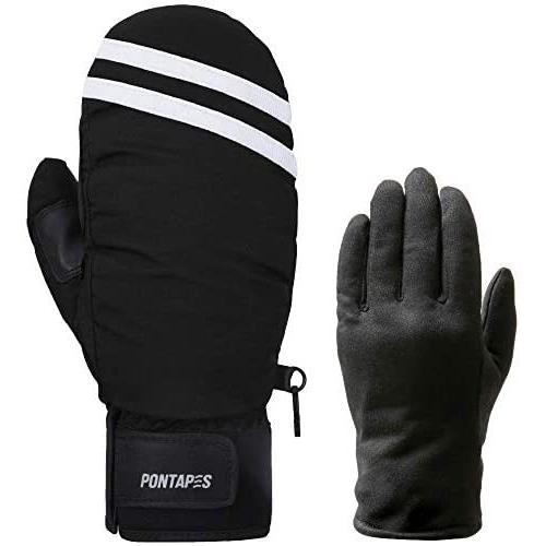 Pontapes ポンタペス スノーボード グローブ ミトン メンズ レディース インナーグローブ付き ライン ブラック Medium Ten Ude28u1jf 天秤堂 ヤフー店 通販 Yahoo ショッピング