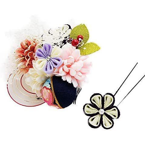 在庫有 髪飾り 成人式 花 大きい 結婚式 和装 日本製 Watmosphere ワトモスフィア ヘアーアクセサリー ネイビー Free Size 想像を超えての Worlds4 Co Uk