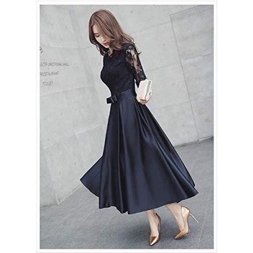 当店限定モデル ファスナー 上品 パーティードレス 結婚式 ワンピース ブラック ミディ丈 F Black Mサイズ ブラック M 激安買い取り Www Superavila Com