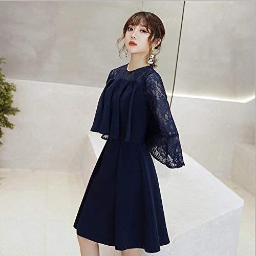 国内配送 パーティードレス 結婚式 ワンピース オーガンジー 長袖 フレア Navy Sサイズ ネイビー S 100 安心保証 Www Skylanceronline Com