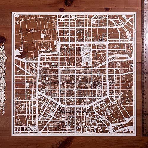 西安切り絵地図、白、30x30センチ、オリジナルデザインペーパーアート、アイデアギフト (ホワイト 西安)｜tenbin-do｜02
