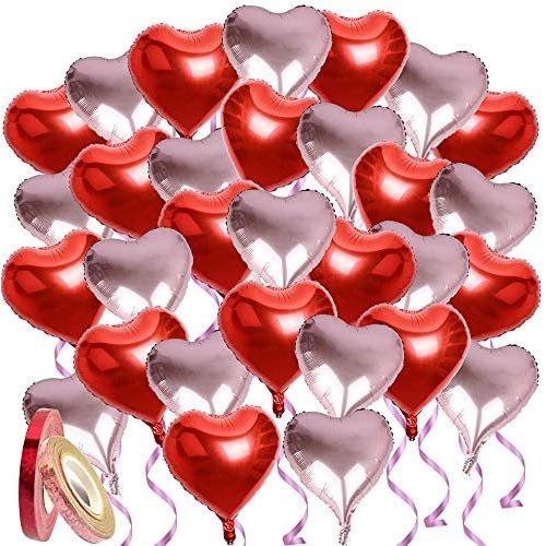 30枚入 ハート アルミバルーン アルミ風船 ハート バルーン 46cm 大きい キラキラ風船用リボン付き パーティー 結婚式 赤 ピンク Ten Vja04q3ae 天秤堂 ヤフー店 通販 Yahoo ショッピング