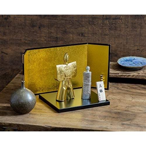 銀雅堂 立雛 屏風セット＿置物 ひな祭り 雛人形 高岡銅器(たちびなびょうぶせっと) 高岡銅器 本体 屏風 敷台