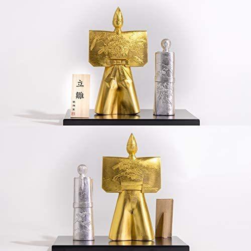 銀雅堂 立雛 屏風セット＿置物 ひな祭り 雛人形 高岡銅器(たちびなびょうぶせっと) 高岡銅器 本体 屏風 敷台