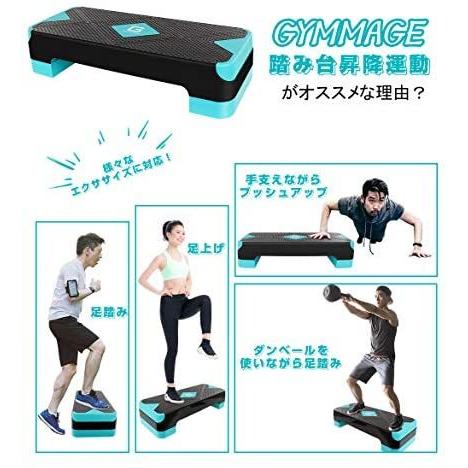 Gymmage 踏み台昇降 運動 ステップ台 2段階調節 幅68cm 有酸素運動 エクササイズ ダイエット 運動不足解消 カロリー消化 ブルー Ten Vmr10p5hc 天秤堂 ヤフー店 通販 Yahoo ショッピング