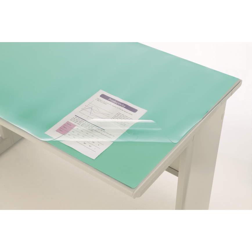 ライオン事務器 No.127N デスクマット 1190×690mm グリーンマット付（軟質・非転写コートタイプ） 25554の画像