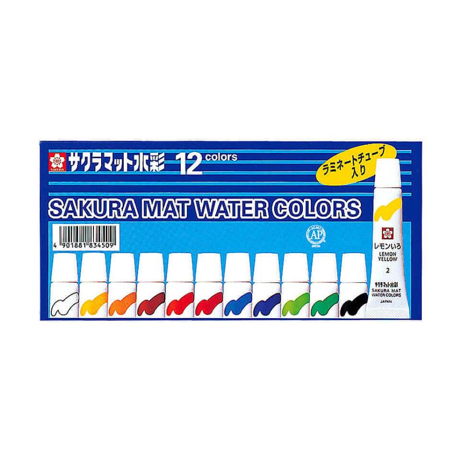 サクラクレパス EMW12 マット水彩12色ラミネートチューブ入り（5ml) : オフィス用品の販売 てんぶん - 通販 - Yahoo!ショッピング