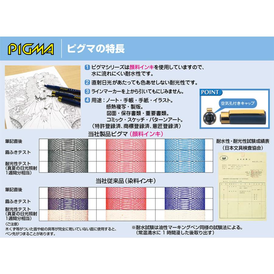 ピグマ サクラクレパス ESDK003#49 黒 ピグマ 顔料水性ペン 0.03mm