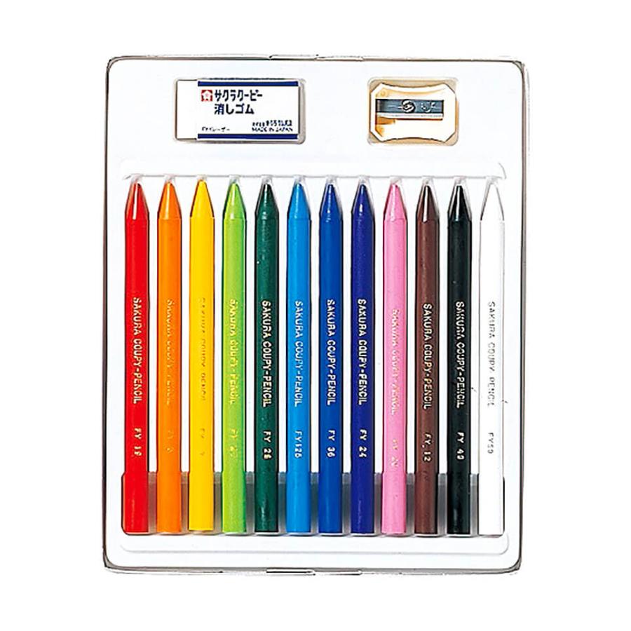 サクラクレパス FY12K クーピーペンシル12色（紙箱入） : オフィス用品