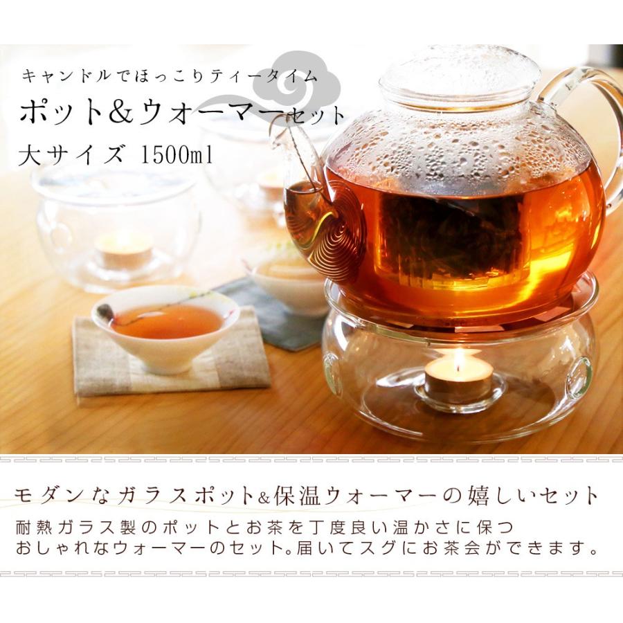 耐熱ガラス ティーポット 茶こしとキャンドル1個付 ウォーマー セット おしゃれ 大サイズ 1500ml 保温器 Kctc01l 美味求真 Tenchu 通販 Yahoo ショッピング