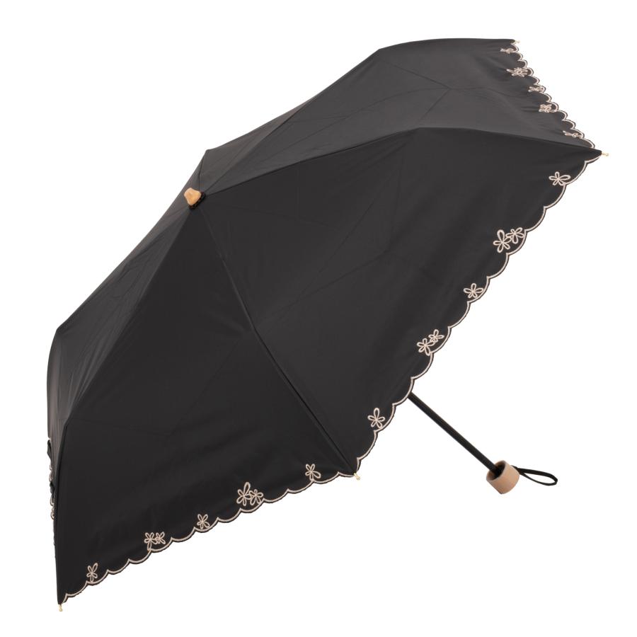 Umbe+ 晴雨兼用 プチフラワー スカラップ刺繍ミニ折傘 50cm×6R 遮熱効果 遮光率100% UV遮蔽率100% 日焼け防止効果 UPF50+ ASP23548 |  | 01