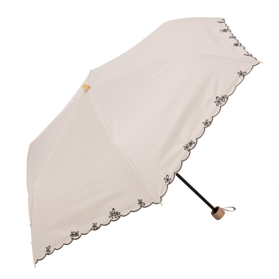 Umbe+ 晴雨兼用 プチフラワー スカラップ刺繍ミニ折傘 50cm×6R 遮熱効果 遮光率100% UV遮蔽率100% 日焼け防止効果 UPF50+ ASP23548 |  | 02