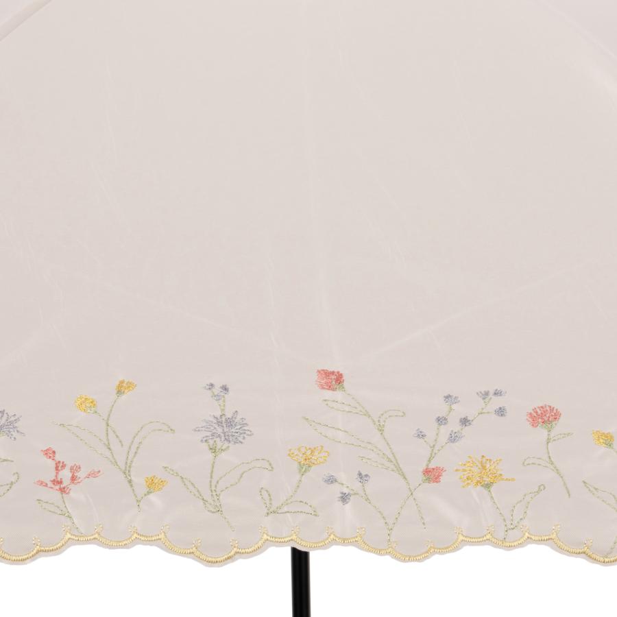 Umbe+ 晴雨兼用 ガーデンフラワー スカラップ刺繍ミニ折傘 50cm×6R 遮熱効果 遮光率100％ UV遮蔽率100％ 日焼け防止効果 UPF50+ ASP23556 |  | 11