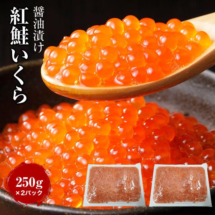 いくら醤油漬け マス子 約500g 冷凍 送料無料※一部地域は別途送料 : JA