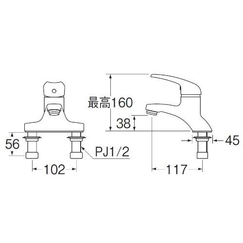 SANEI　シングル洗面混合栓(寒冷地仕様)　K5710K