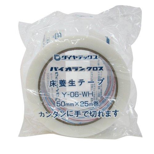 ダイヤテックス　パイオランクロス　床養生用テープ　Y-06-WH　[マスキングテープ]　30巻入り　白　50mm×25m