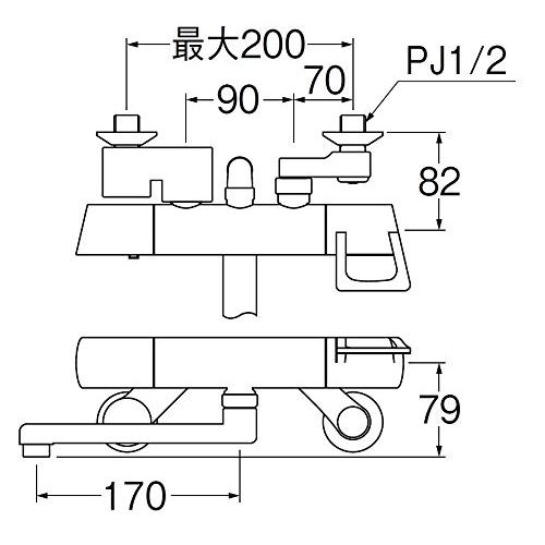 SANEI　浴室用　サーモシャワ混合栓　極細ストレート水流　寒冷地仕様　SK1814TK-13　節水