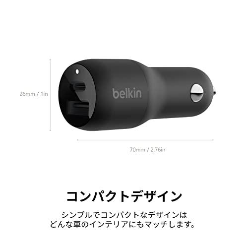 Belkin カーチャージャー 37W(USB-C 25W * USB-A 12W) 車載充電器 USB PD対応 PPS対応 急速充電 iPhone/iPad/Android対応 ブラック CCB004btBK｜teniteni｜02