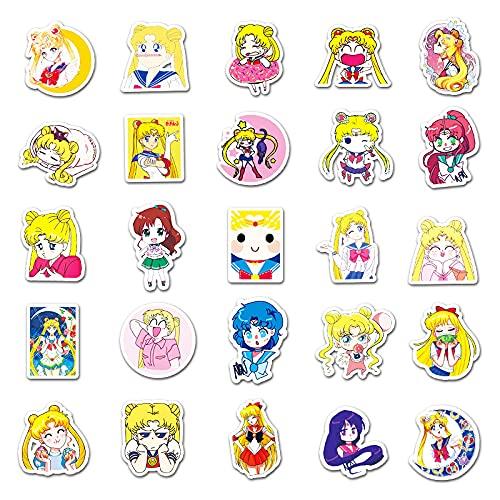 セーラームーンステッカーセット 51枚 セーラームーン防水ステッカー セーラームーンアニメシールパック ブランドステッカースーツケース 車