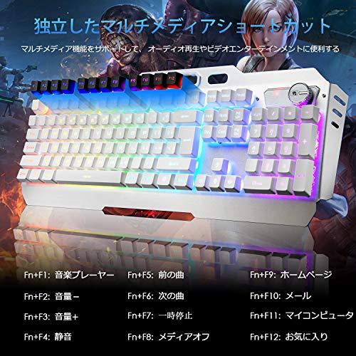 Cross Zebraゲーミングキーボードマウスセット、無線キーボード、英語配列 16RGB LEDバックライト充電式5000ｍAh大容量、メタルパネル、充電可能、防水キーボー｜teniteni｜04