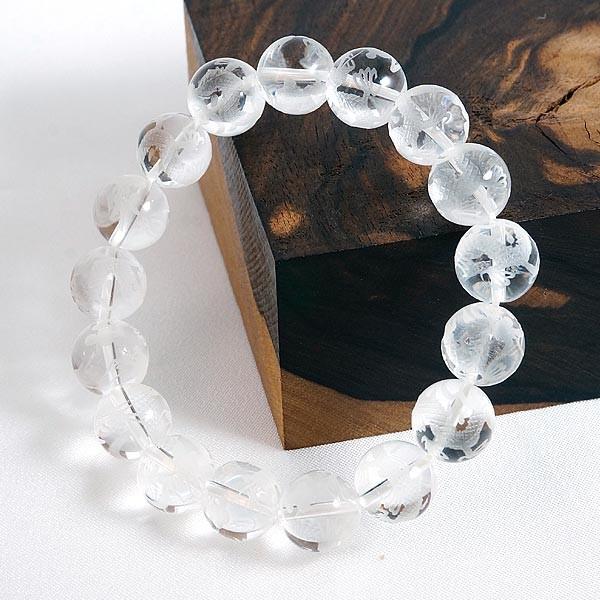 手彫り 〈青龍 素彫〉水晶 (12mm) ブレスレット パワーストーン 天然石