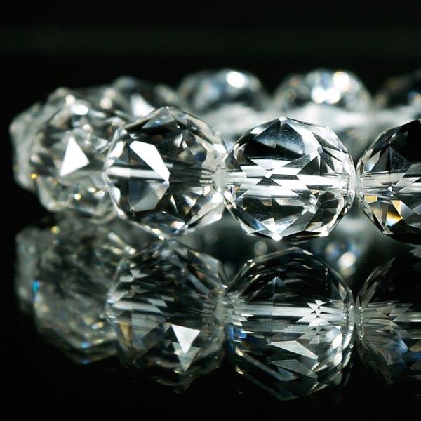 輝きが違う！ダイヤカット 5A級天然水晶 φ12mm ブレスレット パワーストーン 天然石 アクセサリー
