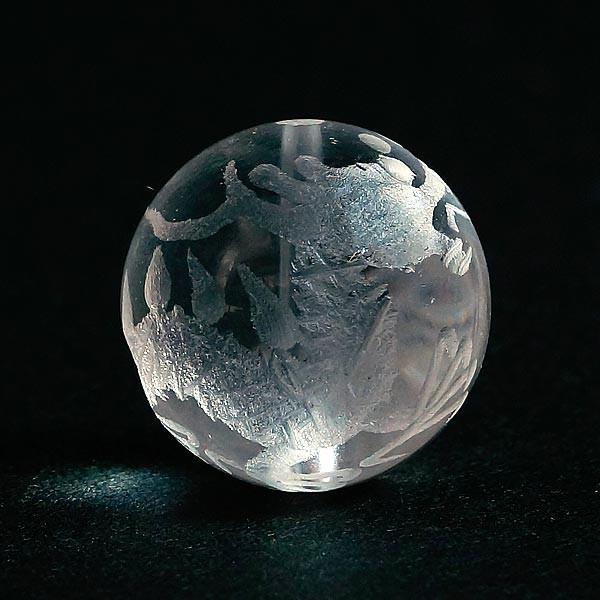 手彫り 〈青龍 素彫〉水晶 (14mm) ブレスレット パワーストーン 手彫り 〈青龍 素彫〉水晶 (14mm) ブレスレット パワーストーン