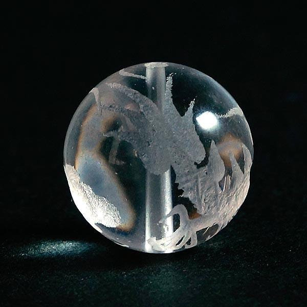 手彫り 〈青龍 素彫〉水晶 (14mm) ブレスレット パワーストーン 天然石