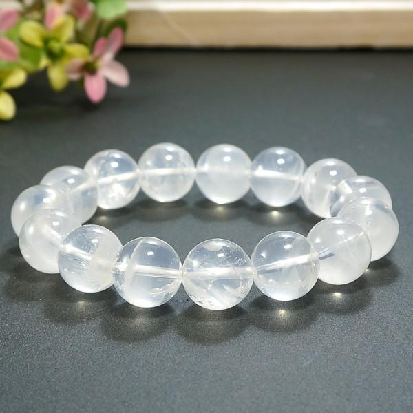 ☆ヒマラヤ水晶 K2産☆ （ムーンクォーツ）14mm ブレスレット 送料無料